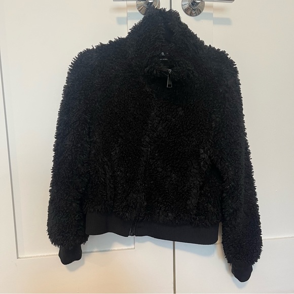 Zara Sherpa Fleece Bomber Jacket - Picture 10 of 11